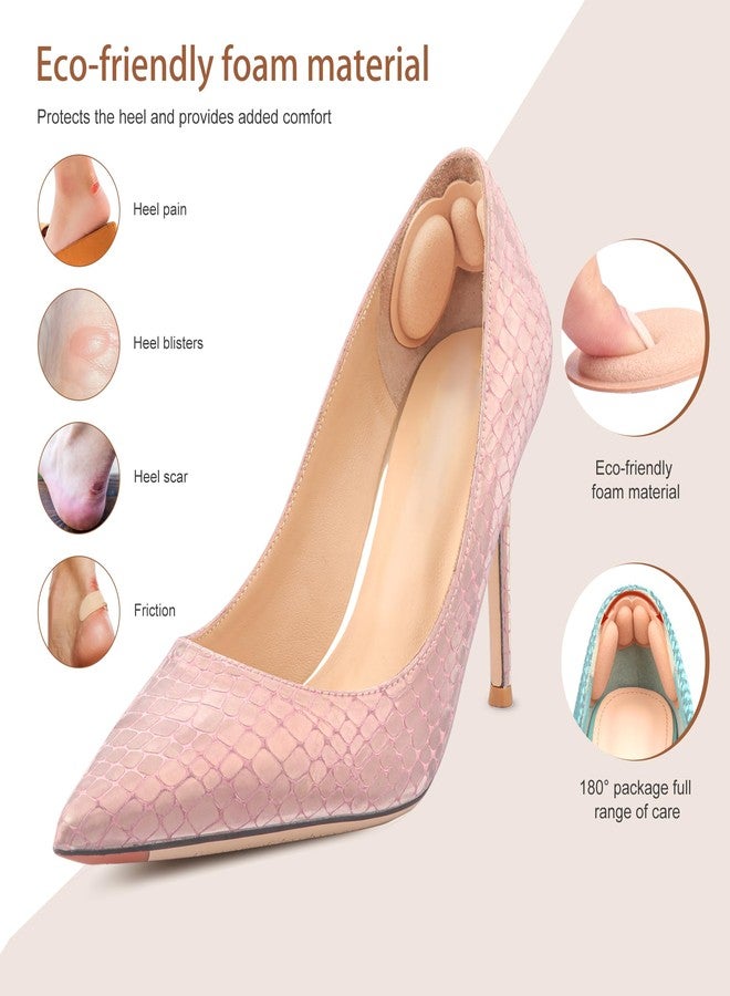 Riootlnm Heel Pads for Shoes Too Big, Shoe Inserts for Loose Shoes, Heel Grips Protectors for Blisters Pain, Filler Make Shoes Fit Tighter, Rubbing, Prevent Slip for Women Men (4PairsRosyBrownBlack) - Image 3